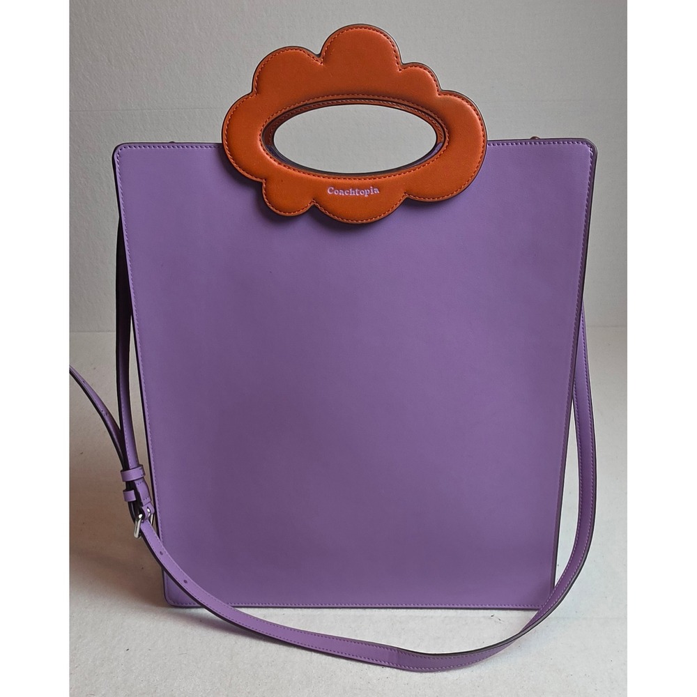 Coachtopia Ergo Tote Bag Purple Orange Cloud Handle M2344-CT383 Crossbody